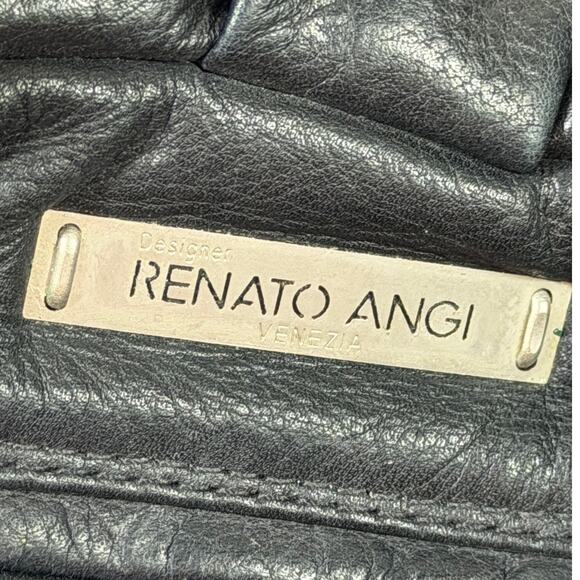 Renato Angi Women’s Black Soft Genuine Leather Shoulder Bag Purse Italy Made - Picture 3 of 14